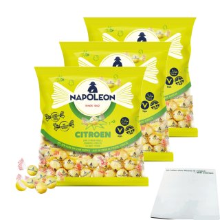 Napoleon Lempur Zitronenpulver-Kern Bonbons 3er Pack (3x1kg Packung) + usy Block
