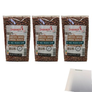 Sabarot Bruine Bonen (Braune Bohnen) 3er Pack (3x1kg Packung) + usy Block