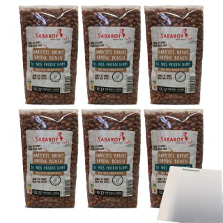 Sabarot Bruine Bonen (Braune Bohnen) 6er Pack (6x1kg Packung) + usy Block