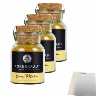 Ankerkraut CURRY MADRAS 3er Pack (3x60g Glas) + usy Block