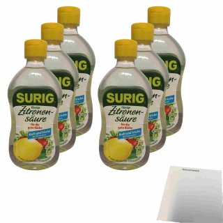 Surig Flussig Zitronensäure 20% 6er Pack (6x390 ml Flasche) + usy Block
