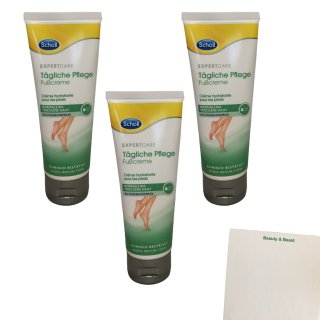 Scholl Feuchtigkeitscreme für die Füße 3er Pack (3x75ml Packung) + usy Block