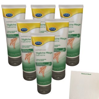 Scholl Feuchtigkeitscreme für die Füße 6er Pack (6x75ml Packung) + usy Block