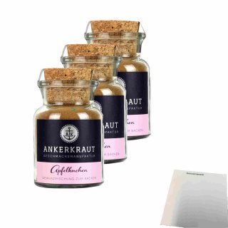 Ankerkraut Apfelkuchen Gewürzmischung 3er Pack (3x65g Glas) + usy Block