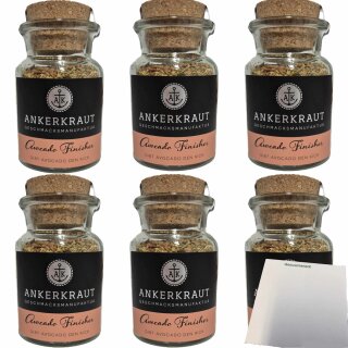 Ankerkraut Avocado Finisher Gewürzmischung 6er Pack (6x90g Glas) + usy Block