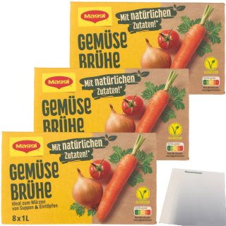 Maggi Gemüsebrühe 24x1L 3er Pack (3x168g Würfel) + usy Block