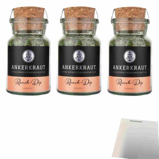 Ankerkraut Ranch Dip 3er Pack (3x60g Glas) + usy Block