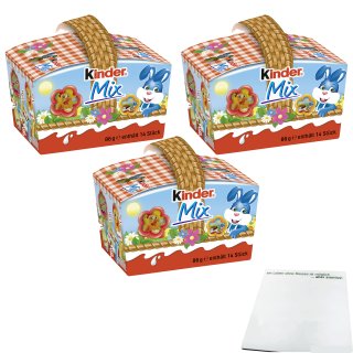 Ferrero kinder Mix Picknick Körbchen 3er Pack (3x86g) + usy Block