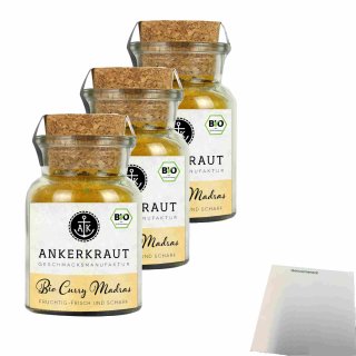 Ankerkraut Bio Curry Madras 3er Pack (3x70g Glas) +usy Block