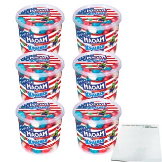 Haribo Maoam Kracher USA Edition 6er Pack (6x600g kleine Runddose) + usy Block