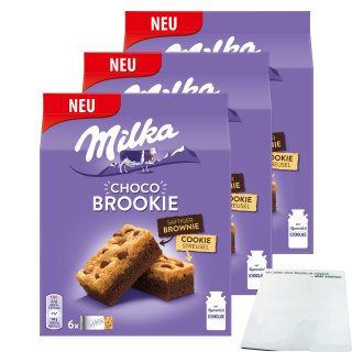 Milka Choco Brookie 3er Pack (3x132g Packung) + usy Block