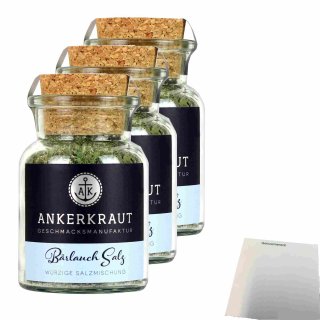Ankerkraut Bärlauch Salz 3er Pack (3x110g Glas) + usy Block