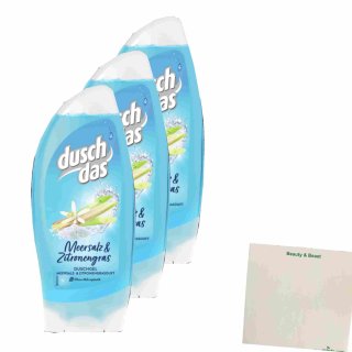 Duschdas Duschgel Meersalz & Zitronengras 3er Pack (3x250ml Flasche) + usy Block