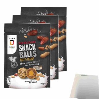 Edeka Snack Balls Erdnuss Salz 3er Pack (3x145g Beutel) + usy Block