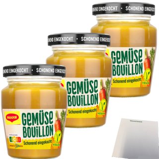 Maggi Eingekochte Bouillon Gemüse für je 3,5l 3er Pack (3x160g Glas) + usy Block