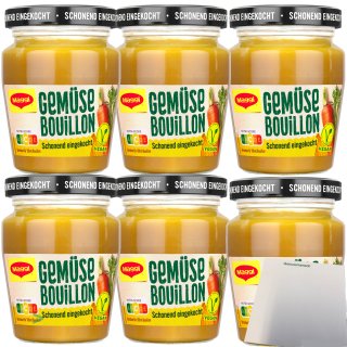Maggi Eingekochte Bouillon Gemüse für je 3,5l 6er Pack (6x160g Glas) + usy Block