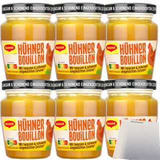 Maggi Eingekochte Bouillon Huhn für je 3,5l 6er Pack (6x160g Glas) + usy Block