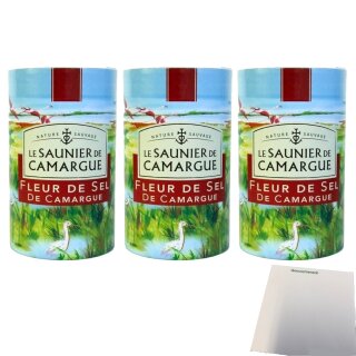 La Saunier de Camargue Fleur de Sel Bio La Saunier de Camargue Meersalz 3er Pack (3x1kg Dose) + usy Block