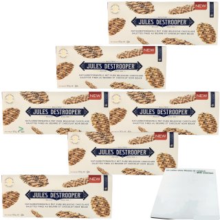 Jules Destrooper, Naturbutterwaffeln mit dunkle Schokolade 6er Pack (6x90g Packung) + usy Block