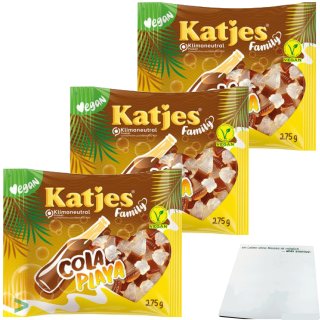 Katjes Family Cola Playa Fruchtgummi Cola-Fläschchen 3er Pack (3x275g Packung) + usy Block