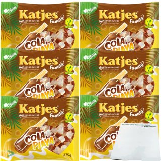 Katjes Family Cola Playa Fruchtgummi Cola-Fläschchen 6er Pack (6x275g Packung) + usy Block