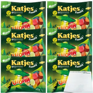 Katjes Family Utopia Fruchtgummi UFOs mit Schaumzucker 6er Pack (6x275g Packung) + usy Block