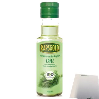 Rapsgold Bio Würzöl Dill (100ml Glas) + usy Block