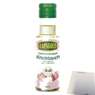 Rapsgold Bio Würzöl Knoblauch (100ml Glas) + usy Block