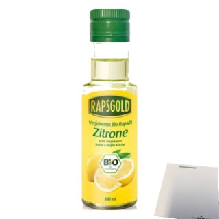 Rapsgold Bio Würzöl Zitrone (100ml Glas) + usy Block