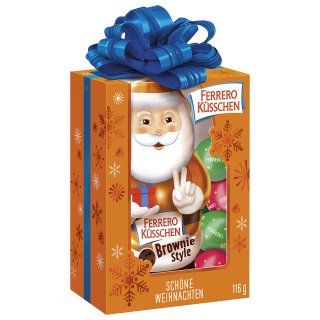 Ferrero Küsschen Weihnachtsmann Brownie Style mit Pralinen (116g)