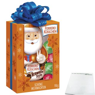Ferrero Küsschen Weihnachtsmann Brownie Style Geschenkset (116g) + usy Block
