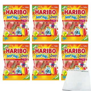 Haribo Surf Trip Sauer 6er Pack (6x200g Packung) + usy Block