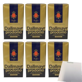 Dallmayr prodomo Feinster Spitzenkaffee 100% Arabica 6er Pack (6x500g Packung) + usy Block