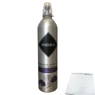 RIOBA Sprühsahne ungesüßt 35 % Fett (700ml Dose) + usy Block