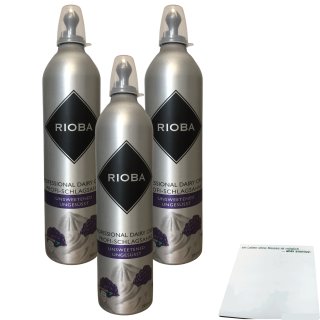 RIOBA Sprühsahne ungesüßt 35 % Fett 3er Pack (3x700ml Dose) + usy Block