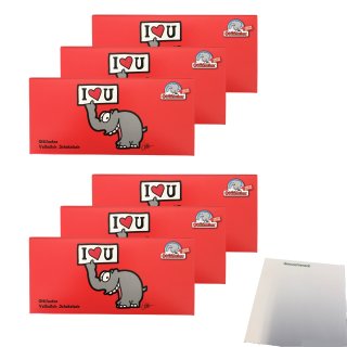 Ottifanten Vollmilch Schokolade Limited Edition, Motiv I ♥ U 6er Pack (6x100g Tafel) + usy Block