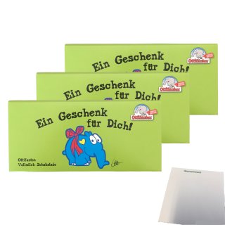 Ottifanten Vollmilch Schokolade Limited Edition, Ein Geschenk für Dich! 3er Pack (3x100g Tafel) + usy Block