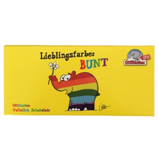 Ottifanten Vollmilch Schokolade Limited Edition, Lieblingsfarbe: BUNT (100g Tafel)