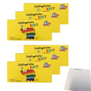 Ottifanten Vollmilch Schokolade Limited Edition, Lieblingsfarbe: BUNT 6er Pack (6x100g Tafel) + usy Block