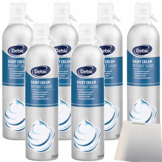 Gastro Sprühsahne ungesüßt 35% von Debic 6er Pack (6x700ml Flasche, blau) + usy Block