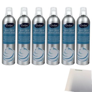 Gastro Sprühsahne ungesüßt 35% von Debic 6er Pack (6x700ml Flasche, blau) + usy Block