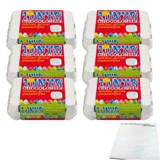 Tonys Chocolonely Schachtel mit bunten Schoko- Ostereiern 6er Pack (6x150g) + usy Block