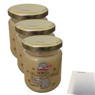 Ottifanten Honig Frühlingsblüte & Raps 3er Pack (3x250g Glas) + usy Block