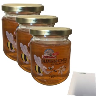 Ottifanten Blütenhonig 3er Pack (3x250g Glas) + usy Block