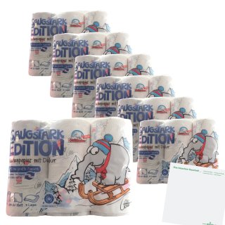 Ottifanten Saugstark Edition Küchenpapier mit Dekor 7er Pack (21 Rollen, 160 Blatt, 3 Lagen) + usy Block