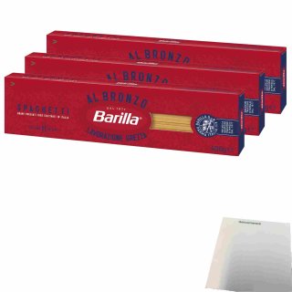 Barilla Al Bronzo Spaghetti 3er Pack (3x400g Packung) + usy Block