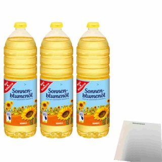 Gut & Günstig Sonnenblumen Öl 3er (3x1l Flasche) + usy Block