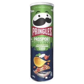 Pringles Passport Flavours Italian Style Pepperoni Pizza Flavour (185g Packung)