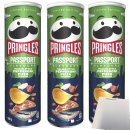 Pringles Passport Flavours Italian Style Pepperoni Pizza Flavour 3er Pack (3x185g Packung) + usy Block