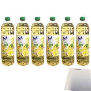 ja! Reines Rapsöl 6er Pack (6x1l Flasche) + usy Block